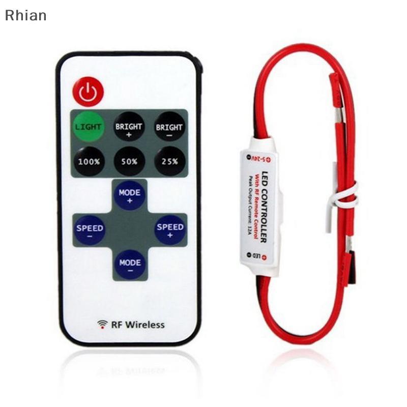 [Rhian] 12V RF Wireless Remoto Switch Controller Dimmer Para Mini LED Strip Light Novo COD