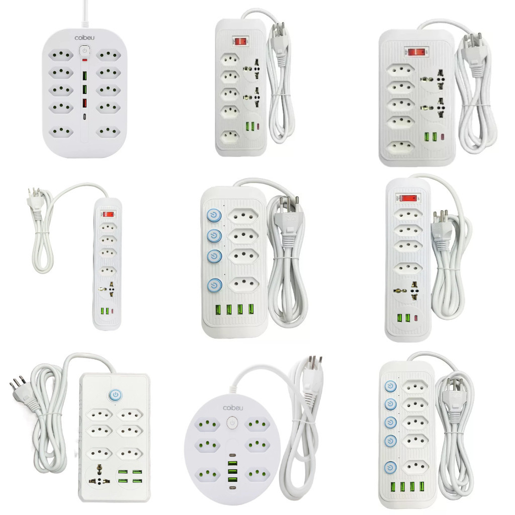 Régua Extensão 5 Tomadas E 4 Usb 4 Pd Led Bivolt 110v/220v
