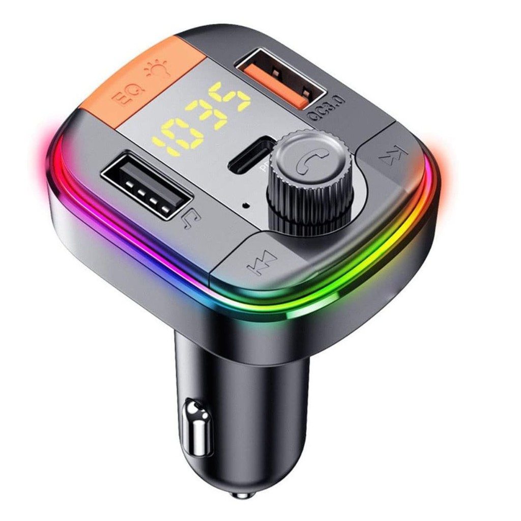Carregador USB Veicular Bluetooth MP3 Som Automotivo RGB – S36