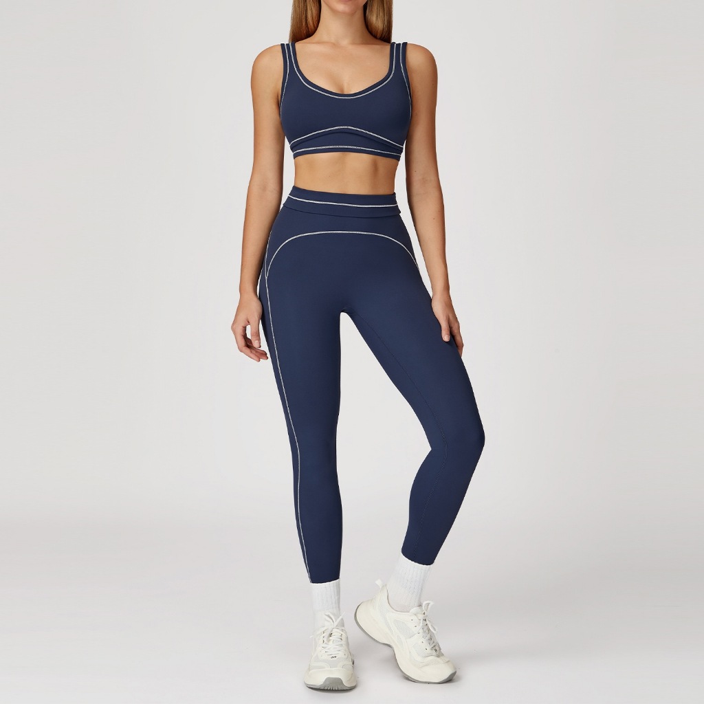 Women's High-End Sports Suit Wool Lining Double-Shoulder Strap Suitable for Yoga and Running