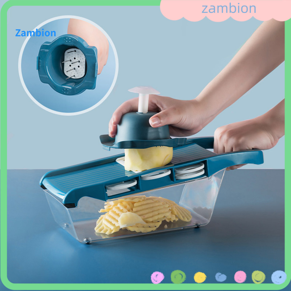 Food Prep Slicer Zucchini Multi-function Vegetable Chopper with Hand Guard – for Carrots Potatoes Cucumbers Essential