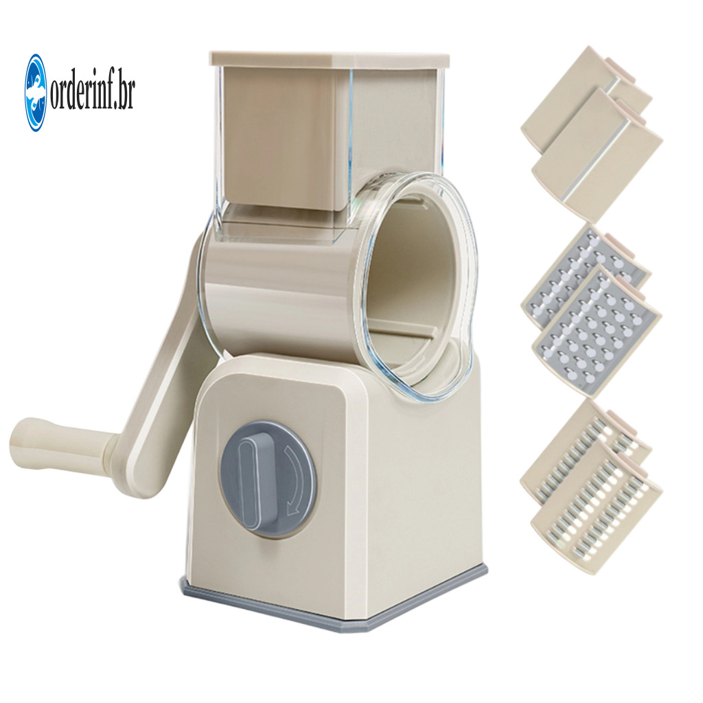 Vegetable Slicer for Home Chopper Hand Cheese Grater with 6 Stainless Steel Blades – Multi-purpose Rotary Portable for
