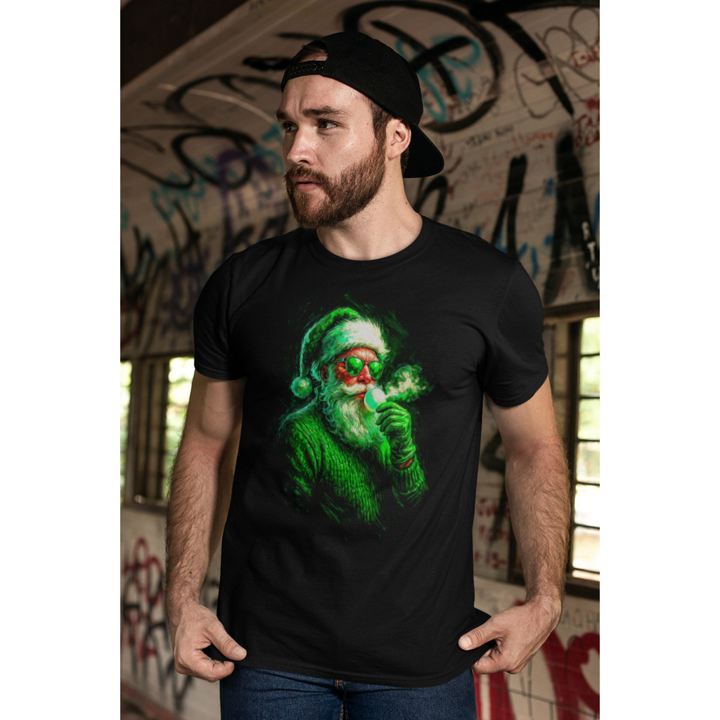 Camiseta Natal Natalino Papai Noel Hilario Green Dark Dtf