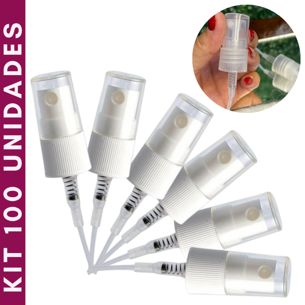 Kit 100 Válvulas Spray Lisa Transparente 18/410 com tampa pescante