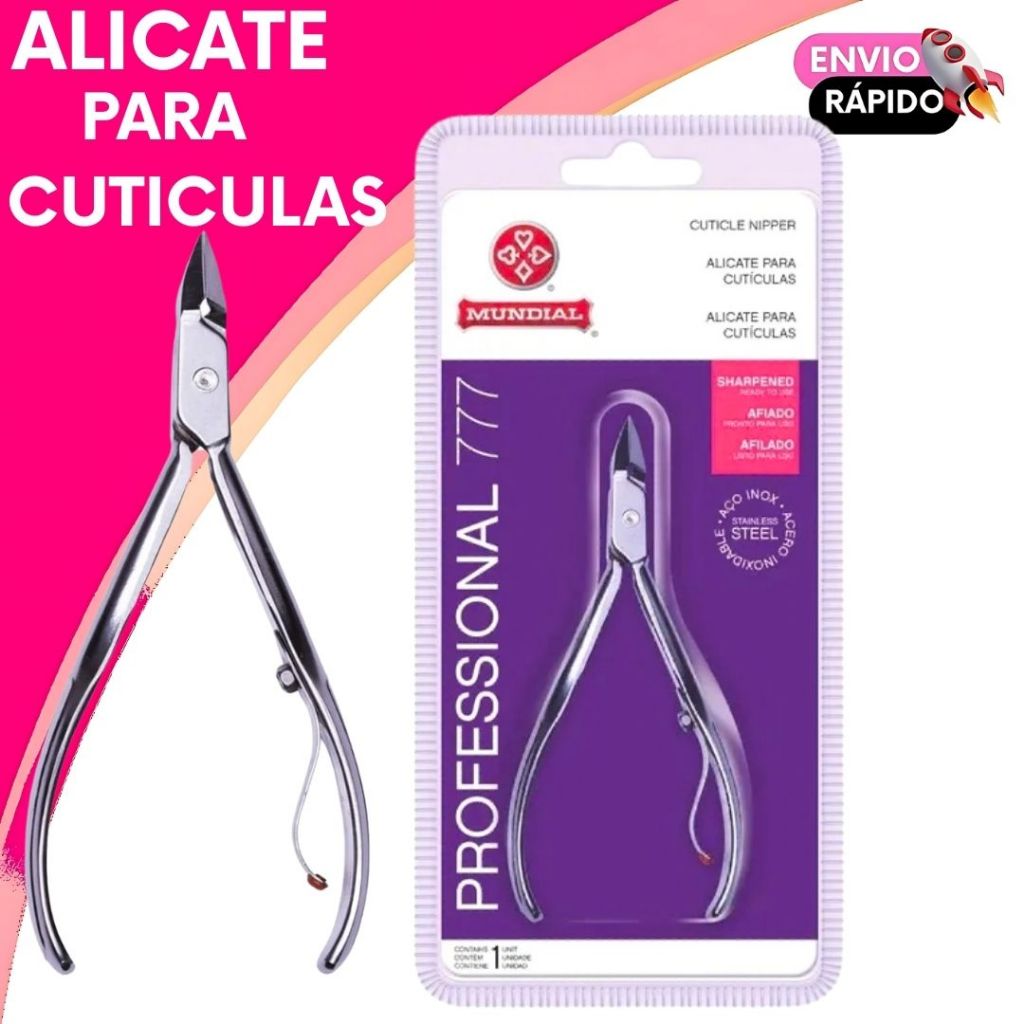Alicate Para Cutículas Mundial Professional 777 Aço Inox Afiado Pronto Para Uso Original