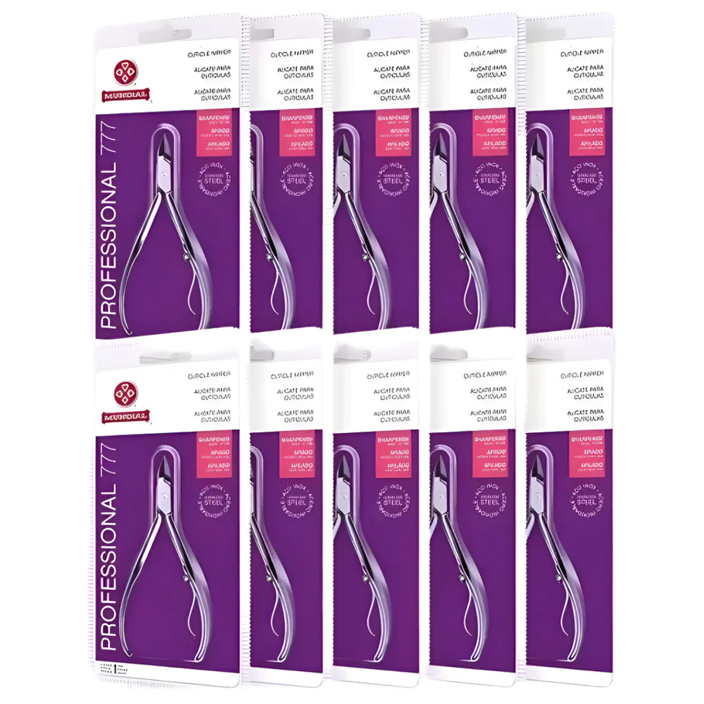Kit c/ 12 Alicates Cutícula 777 Professional Aço Inox Mundial