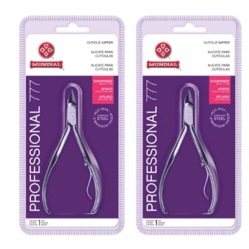Alicate de Cutícula 777 Professional Aço Inox Mundial 2 UNIDADES ORIGINAL
