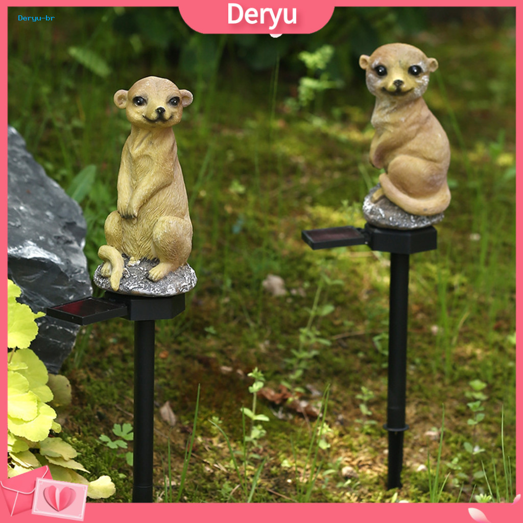 Outdoor Solar Lights Weather Resistant Yard Art Meerkat Garden Light Waterproof Led Lamp with Stake – Cute Pathway for