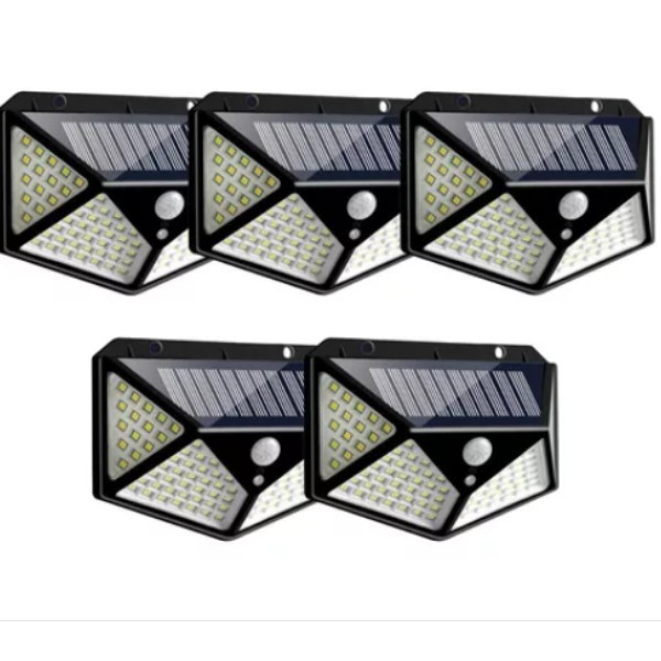 kit 2/3/5  Luminária Solar 100 Led Solar Light With Sensor For Outdoor Garden Waterproof Solar Led Light Lamp