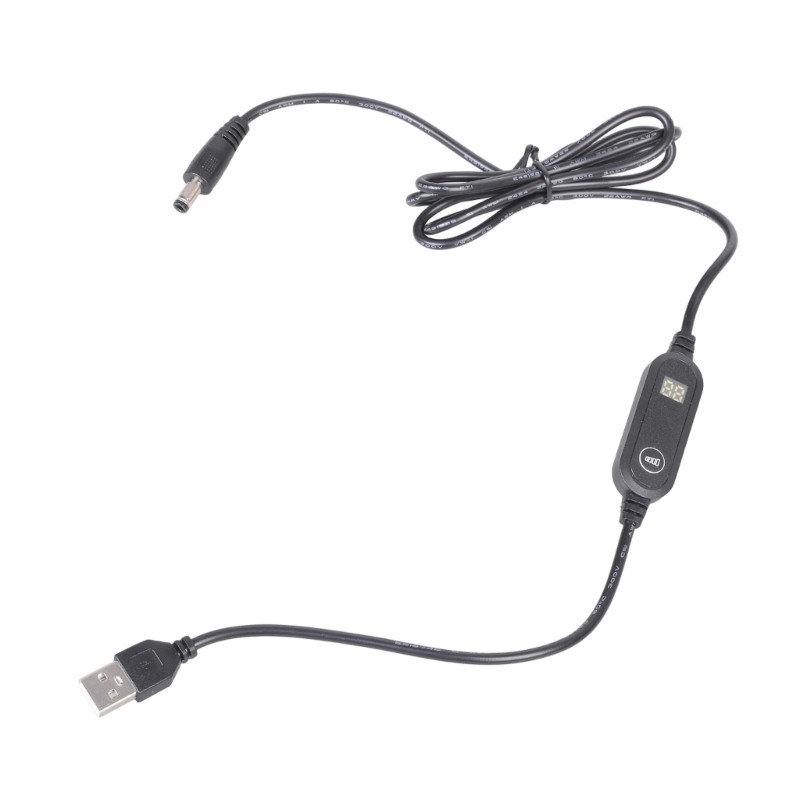 Met USB 5V A 5 5x2 5mm Cabo De Alimentação Ajustável Com Tela Digital Para Dispositivo Eletrônico Ventilador LED Luz 12W