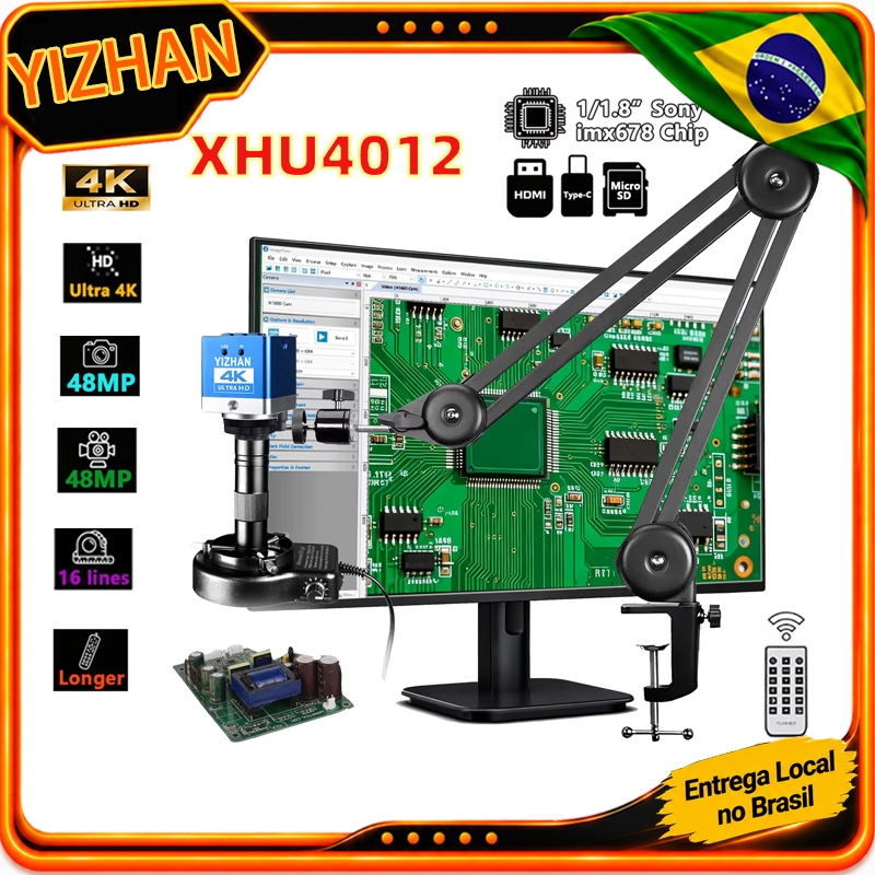 YIZHAN 60MP 4K UHD Microscópio Eletrônico Para Solda SONY Chip C-Mount Câmera De Digital Reparo De Relógio/Reparação PCB