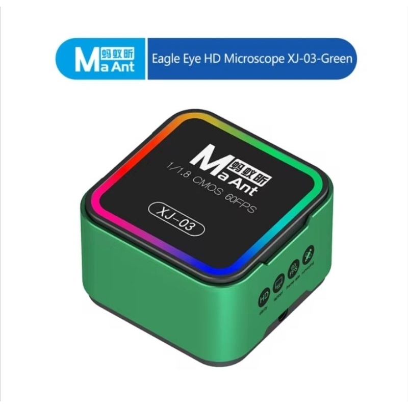 Câmera Digital de Microscópio MaAnt XJ-2 4K UHD 30fps Sensor IMX678 1/1.8 Integrado, HDMI e USB para Reparo de BGA.