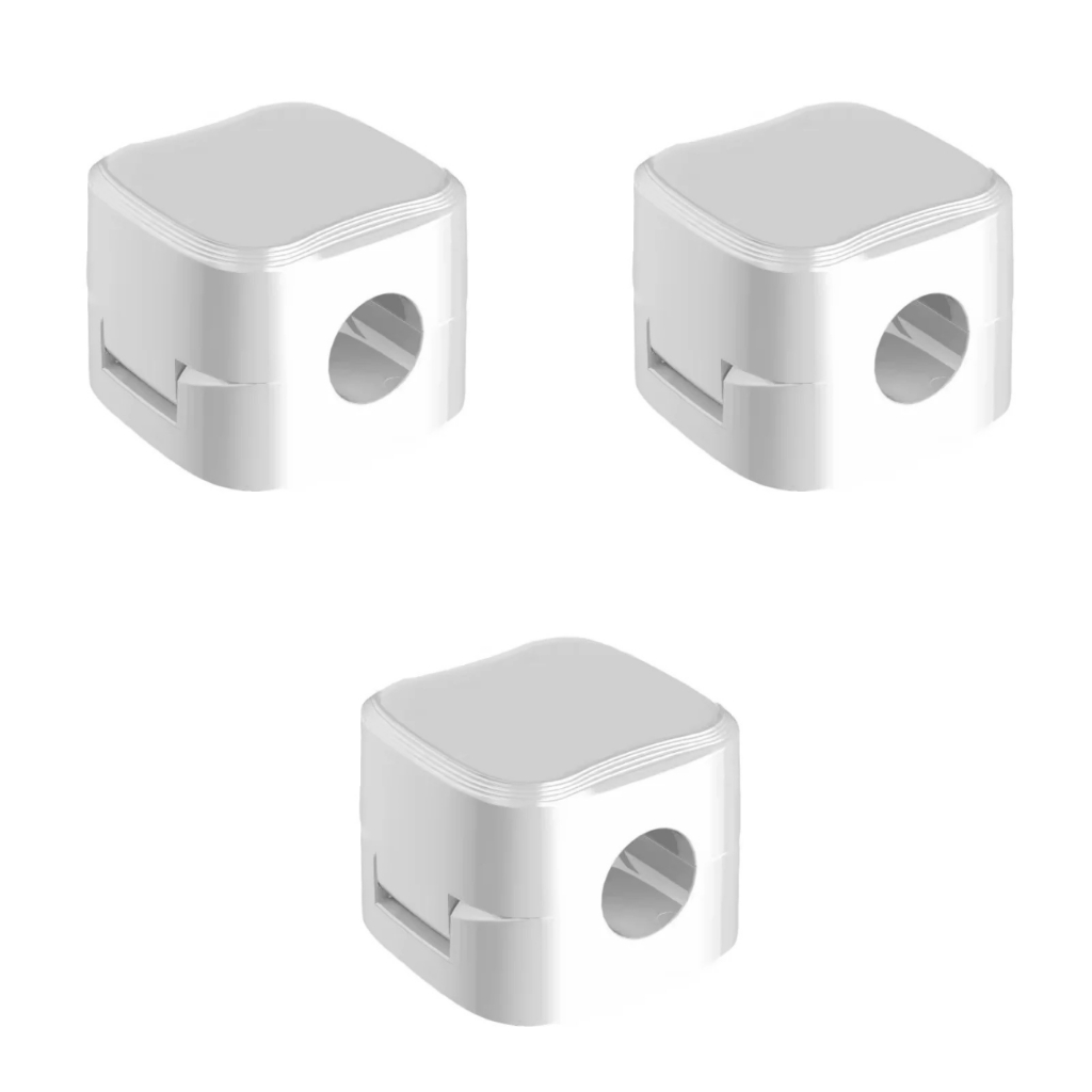 Organizador de Cabos com fechamento magnético Kit 3 unidades BRANCO