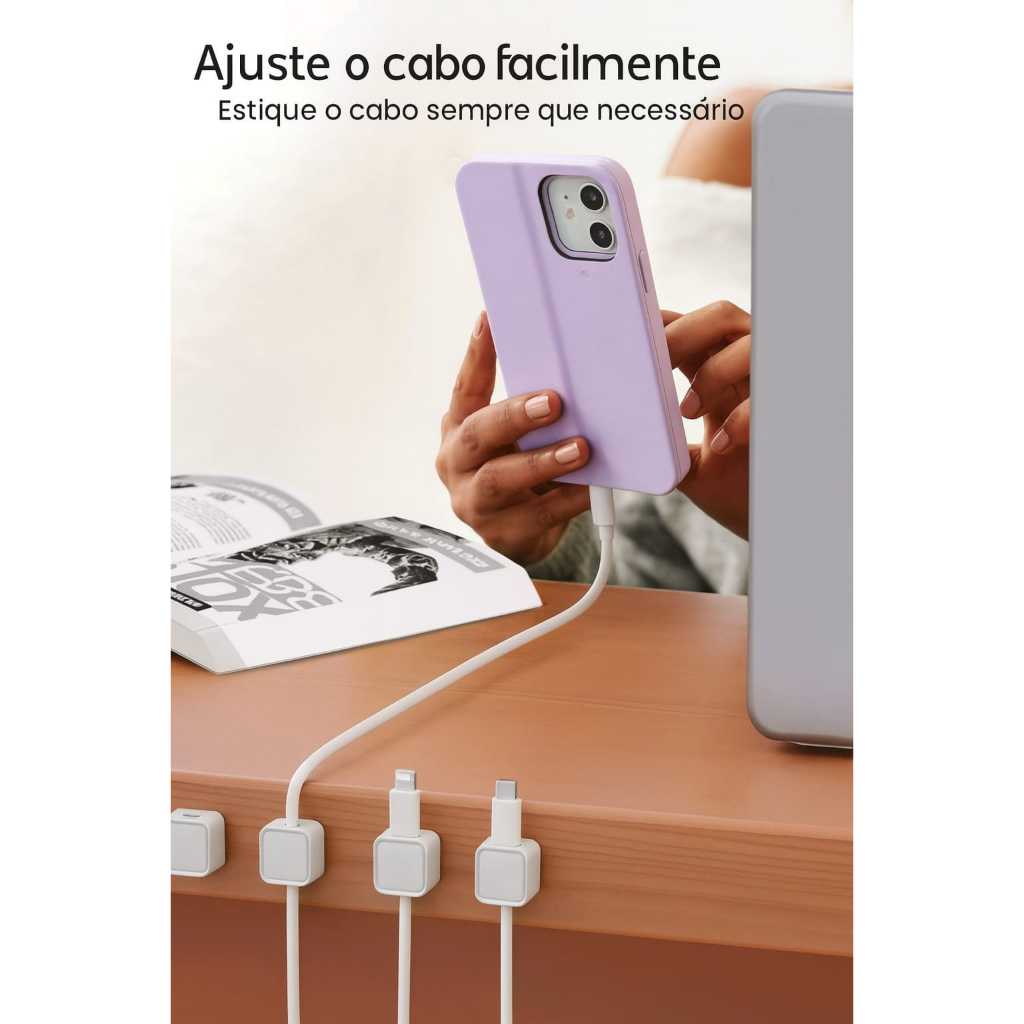 Organizador de Cabos com Fechamento Magnético