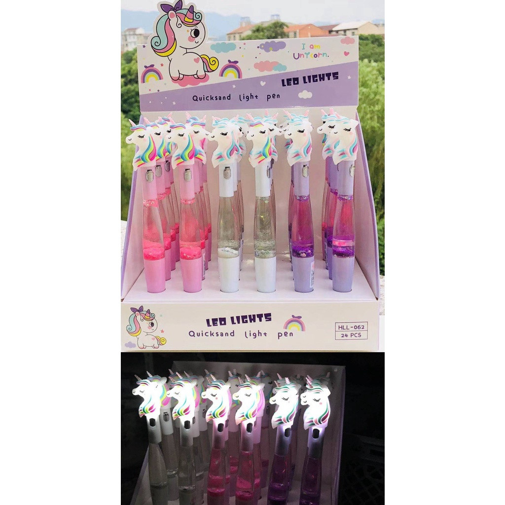 Belt LED Black ink ballpoint pen with a light/Cute/Santa Claus/Unicorn/Used for writing/School/Office/Stationery