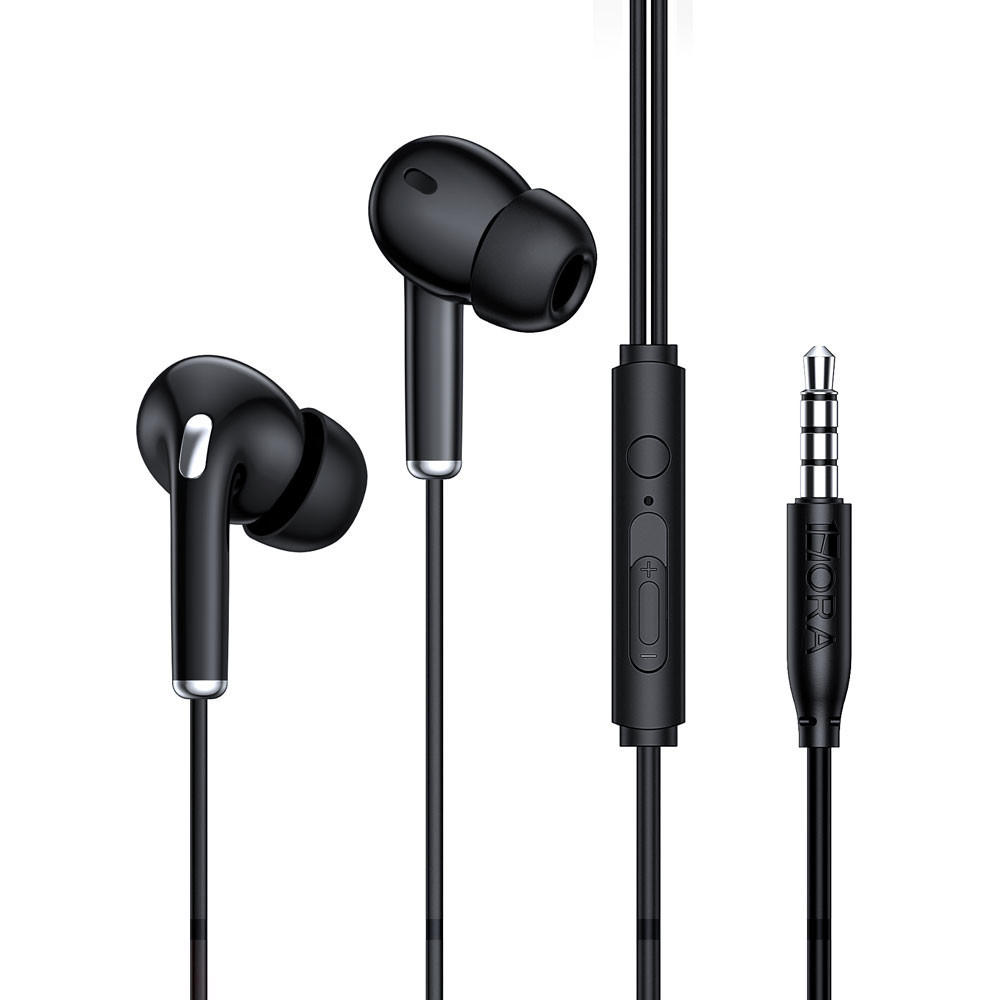 Fone de Ouvido Com Fio 1Hora Conector 3.5mm Cabo 1.1M Preto
