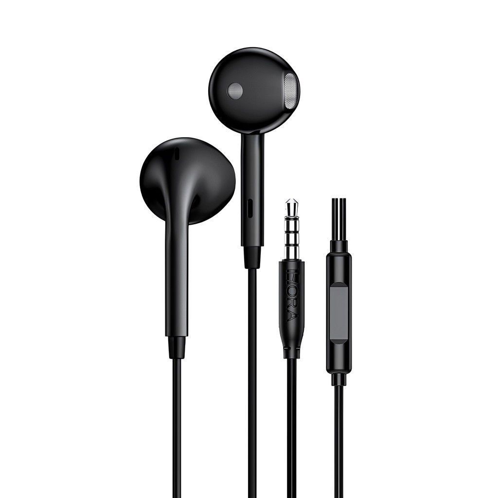 Fone de Ouvido Com Fio 1Hora Conector 3.5mm Cabo 1,2M Preto