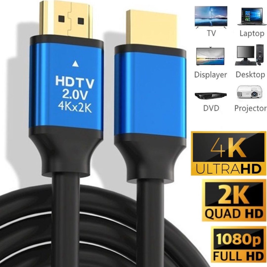 Cabo HDMI 3 Metros 4k 2k 2.0 Ultra HD 1080p 3D Dourado Alta Qualidade