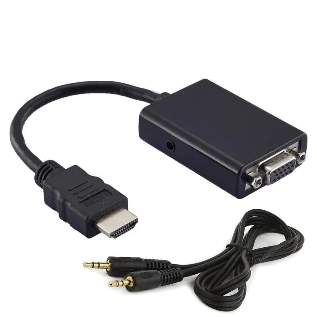 Cabo Adaptador Conversor Hdmi Para Vga Com Cabo P2 D Audio Ultra Hd 1080p Qualidade Premium