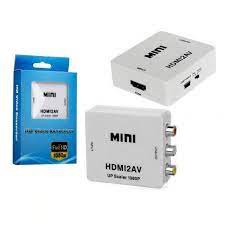 MINI CONVERSOR HDMI 2 AV ORIGINAL 100% ALTA QUALIDADE FULL HD 1080P 01 UND