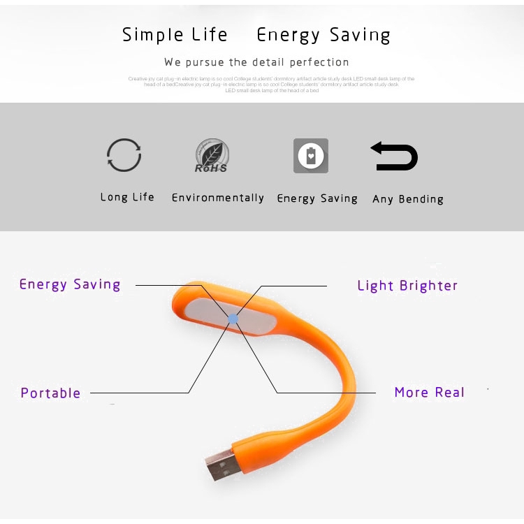 Kebidumei Mini Usb Lâmpada Portátil Com Claro Led | KEBIDUMEI Mini USB LED Light Portable Stick Lamp