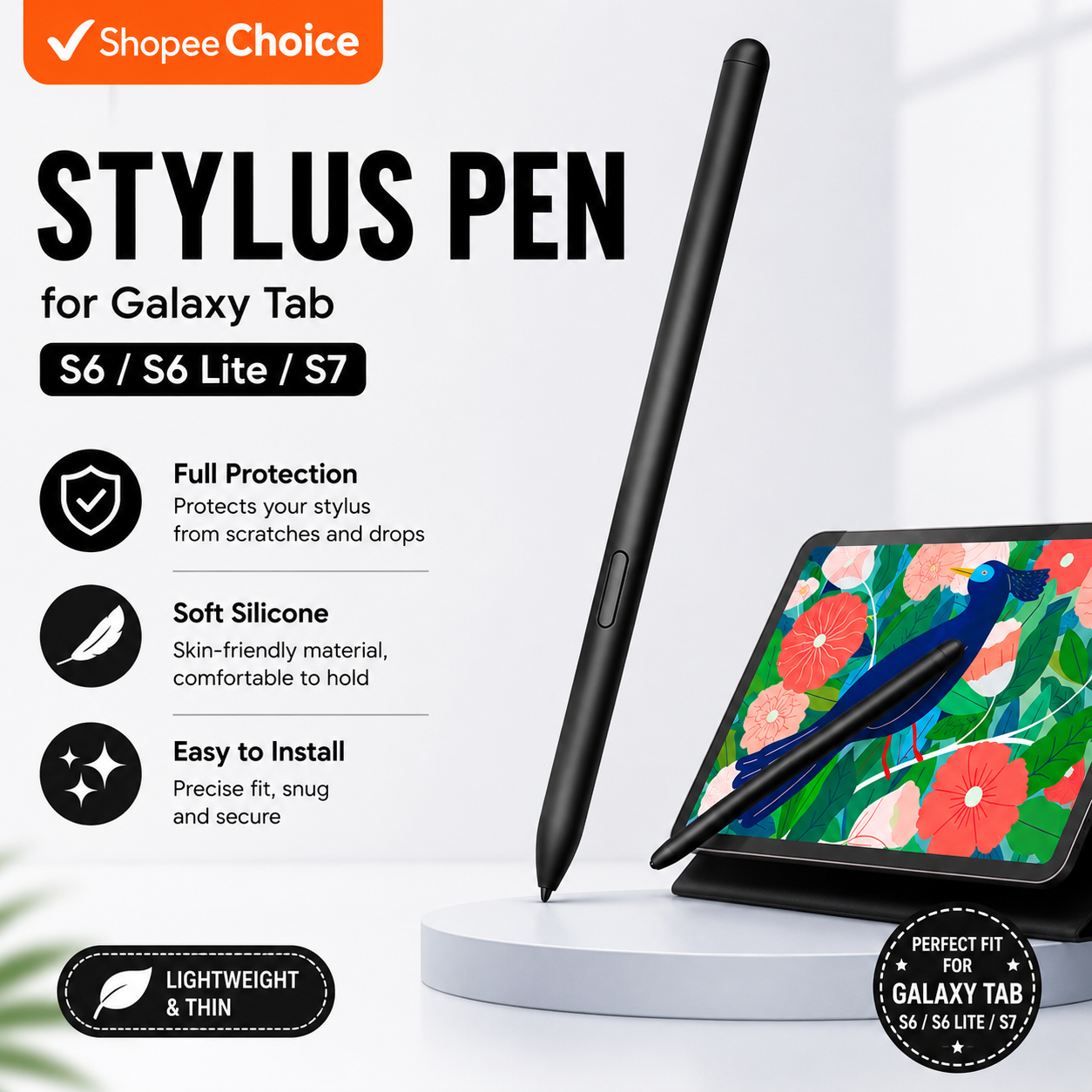 Caneta S Pen Stylus Touch Pencil para Samsung Galaxy Tablet S8 S7 S6 Lite S9 S10+ S10U, com sensibilidade à pressão,