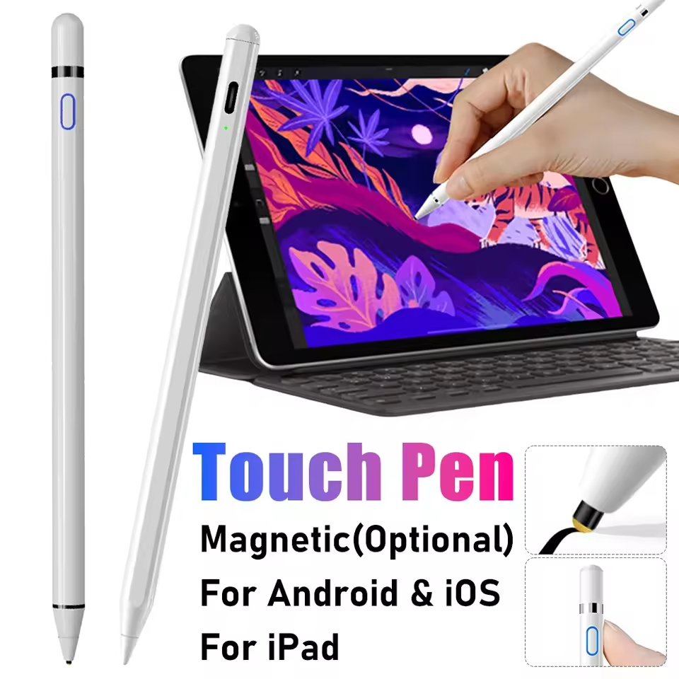 Nova Caneta Stylus Universal para Tablets e Celulares Samsung, Compatível com iPad e Apple Pencil