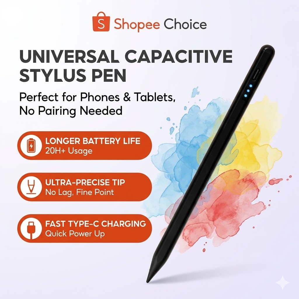 Caneta Stylus USB Recarregável Para iPad Android Tablet Phone Capacitiva De Compatibilidade Universal Sem Atraso
