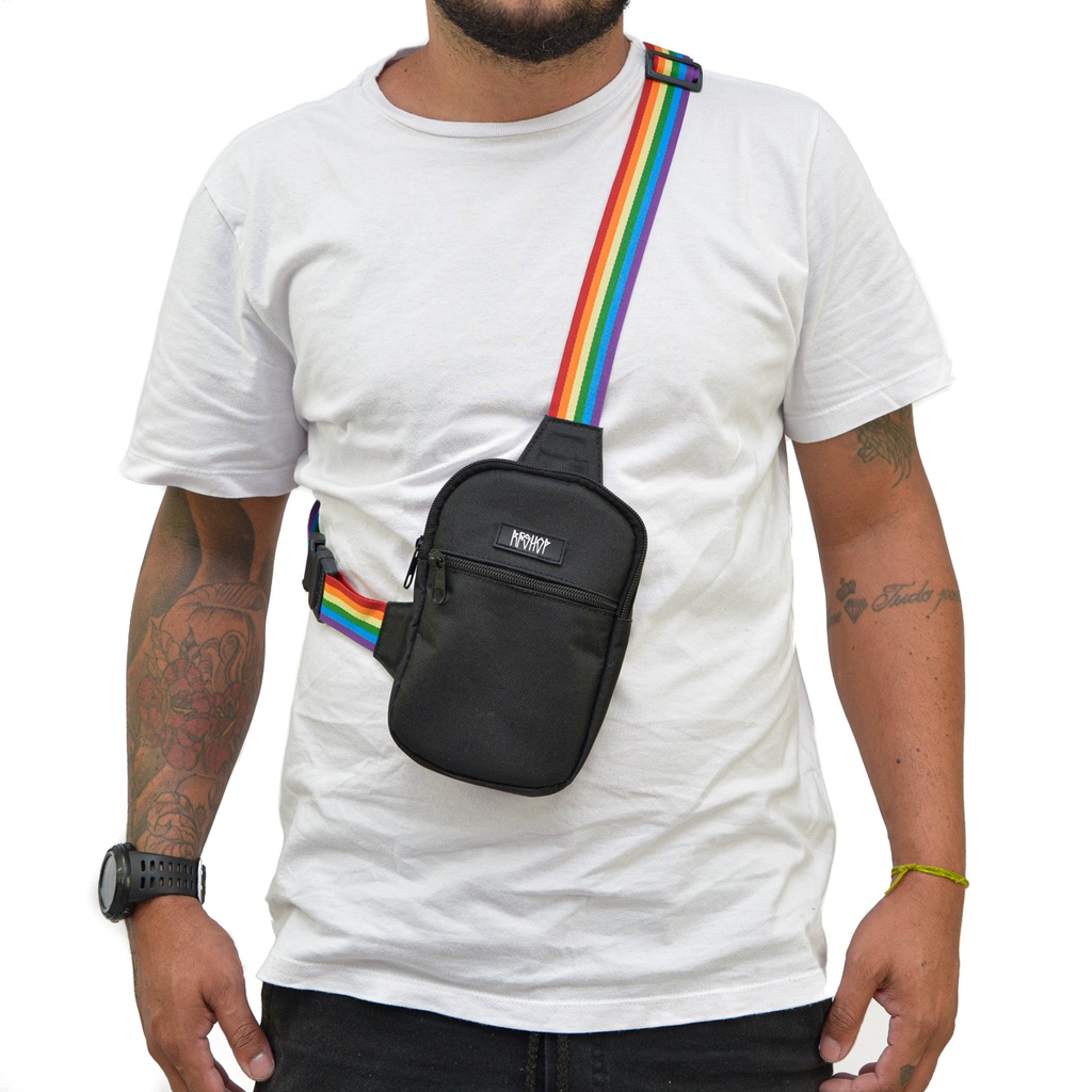 mini bag transversal logo lgbt lançamento chest