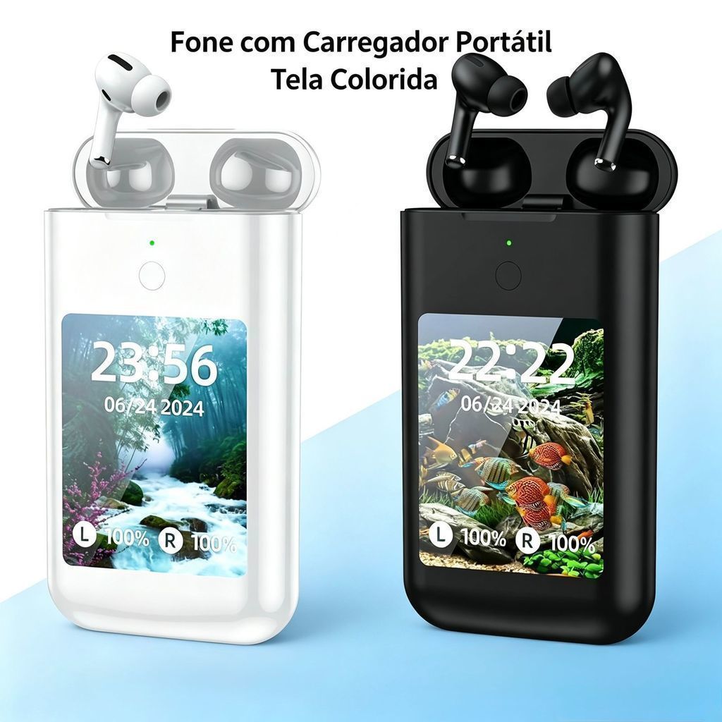 Fone de ouvido 3in1 Power BanK Com Tela 2.8 Polegadas Bluetooth Com Muitas Funções 5000mah J-60