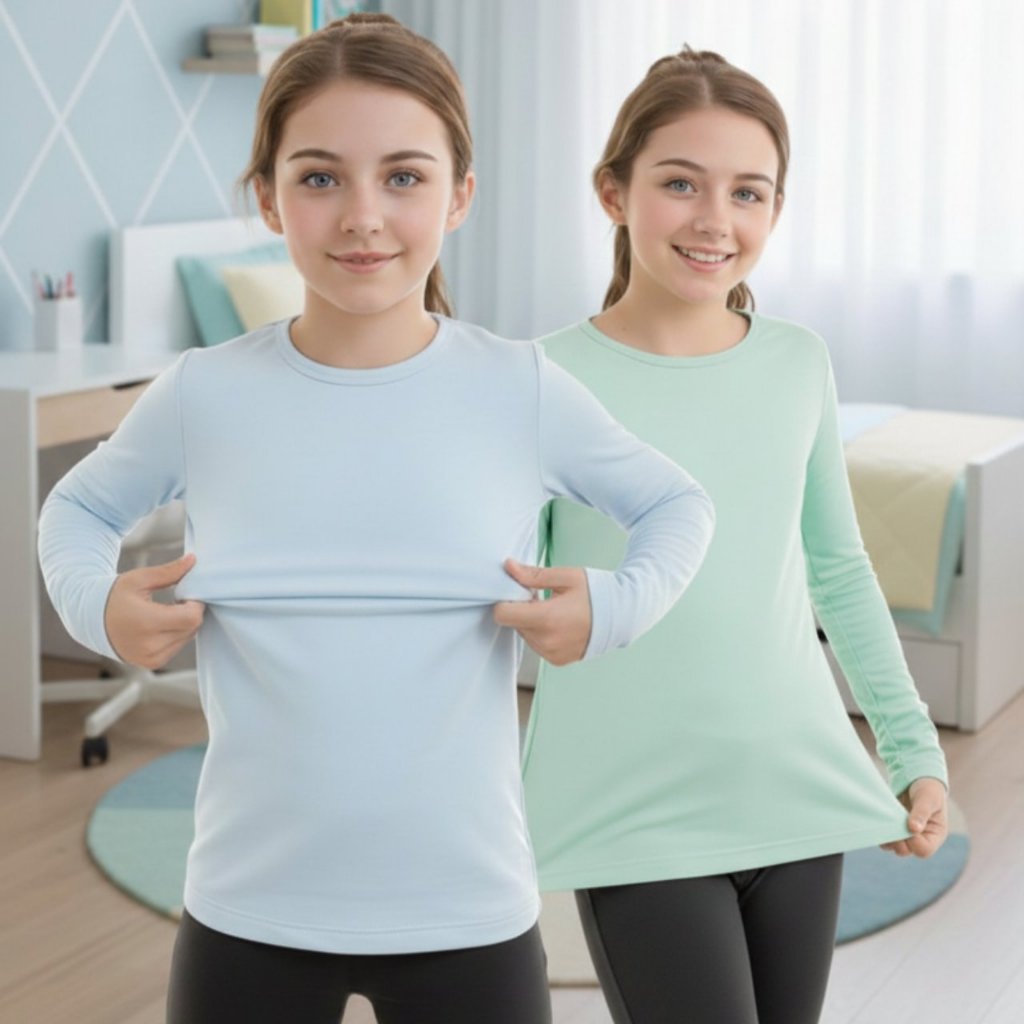 Kit 2 Blusas Térmicas Infantil Segunda Pele Inverno Térmica Peluciada Macia Proteção Frio Escolar