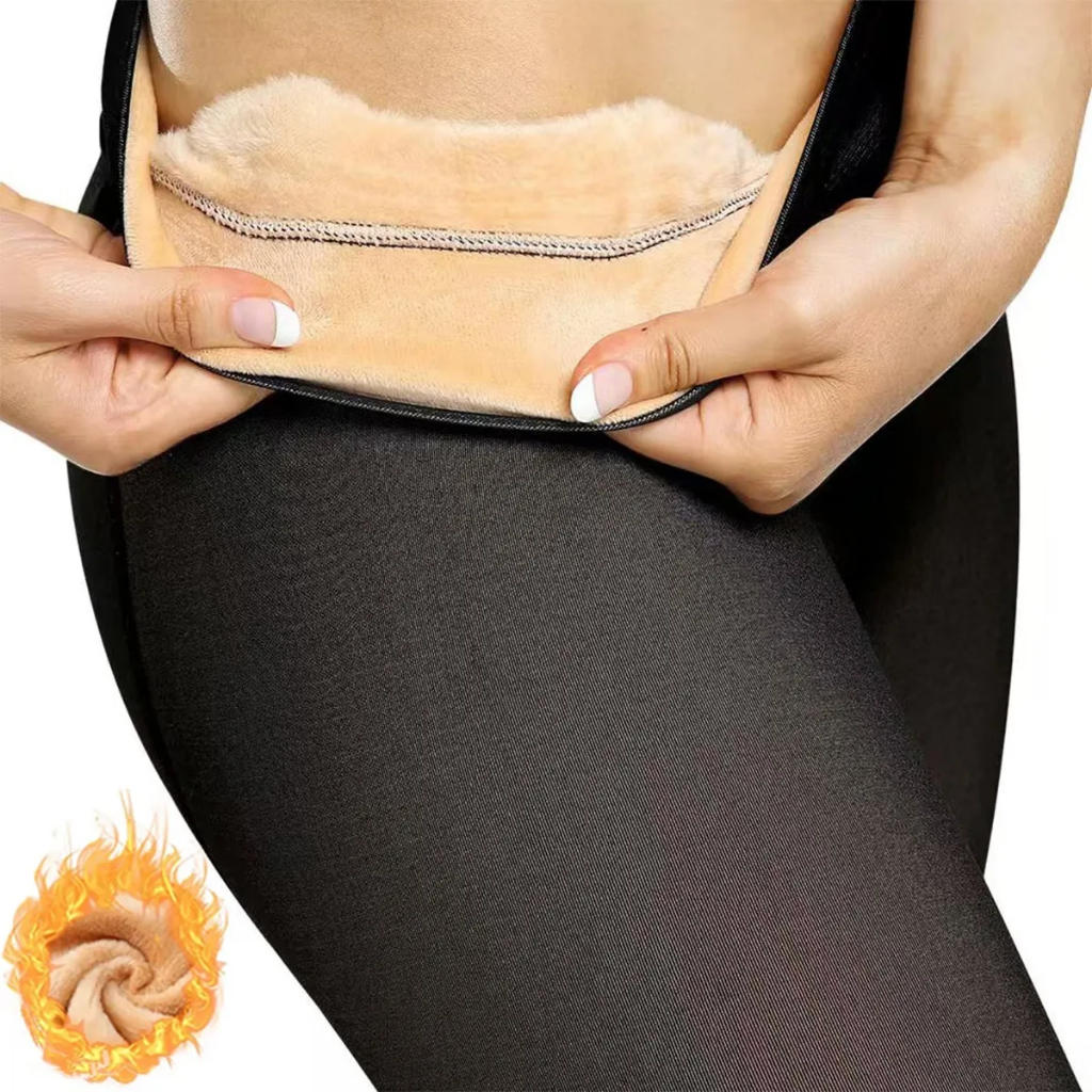 Meia Calça Térmica Peluciada Feminina Inverno Forrada Segunda Pele Elegante Quentinha Estilo Frio