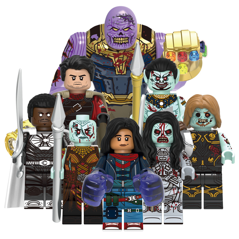 Zoombies Heroes Moon Blade Shang-Chi Okoye Ghost Namor Mini Tijolos Figura Bloco De Construção Brinquedos
