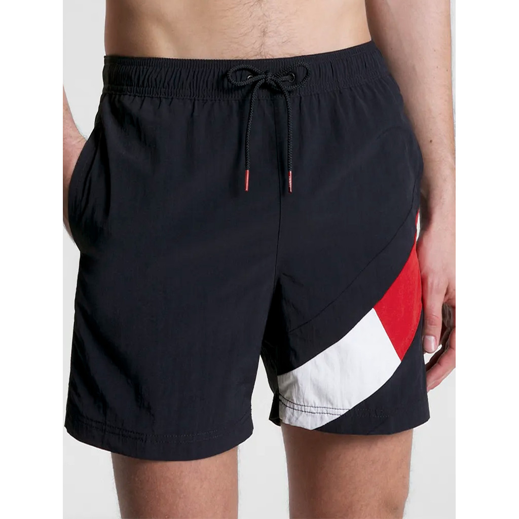 Short Tommy Hilfiger Masculino Medium Drawstring Swimwear Azul Marinho