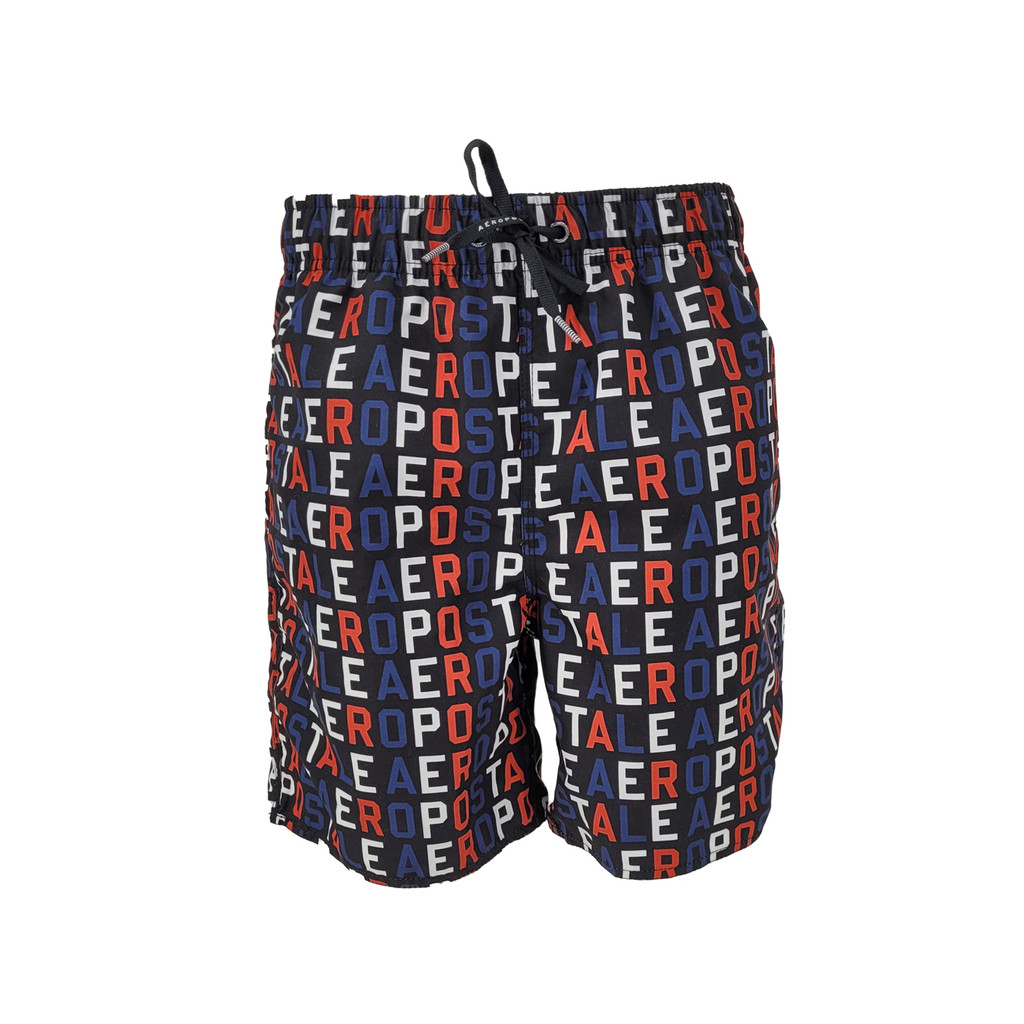 Short Aeropostale Masculino Swimwear Vertical Colors Logo Preto