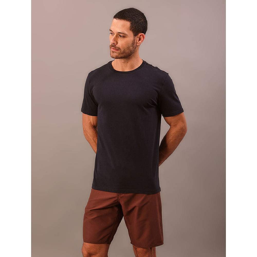 Camiseta Manga Curta Swimwear Logo Costas Calvin Klein Swimwear - Azul Marinho
