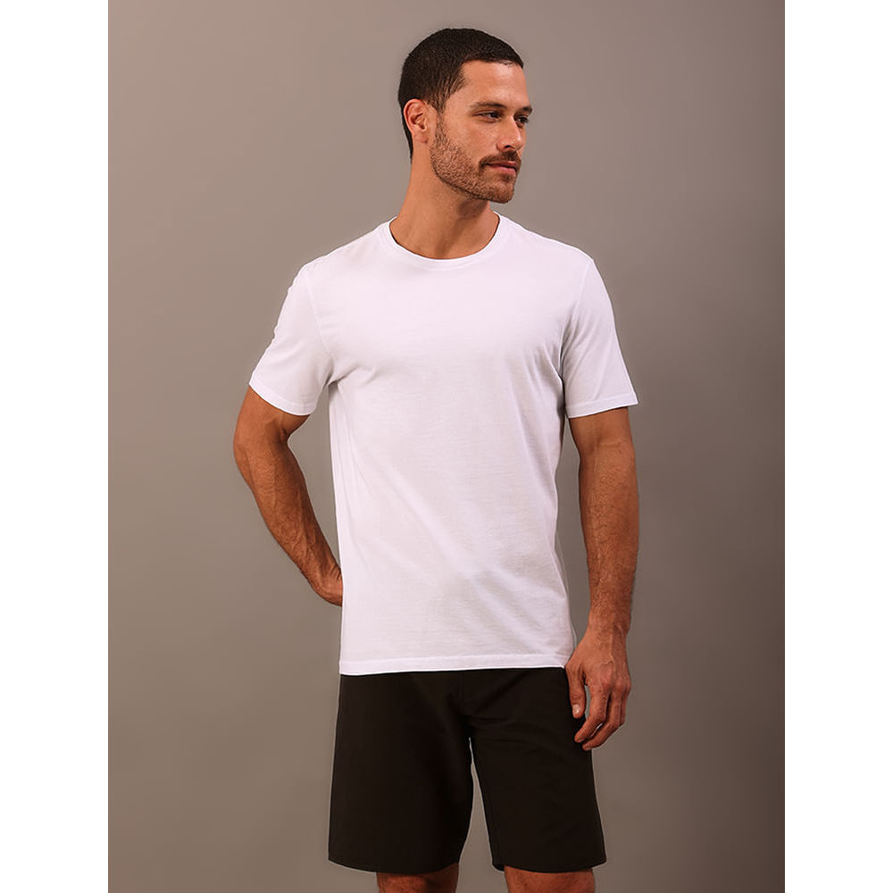 Camiseta Manga Curta Swimwear Logo Costas Calvin Klein Swimwear - Branco