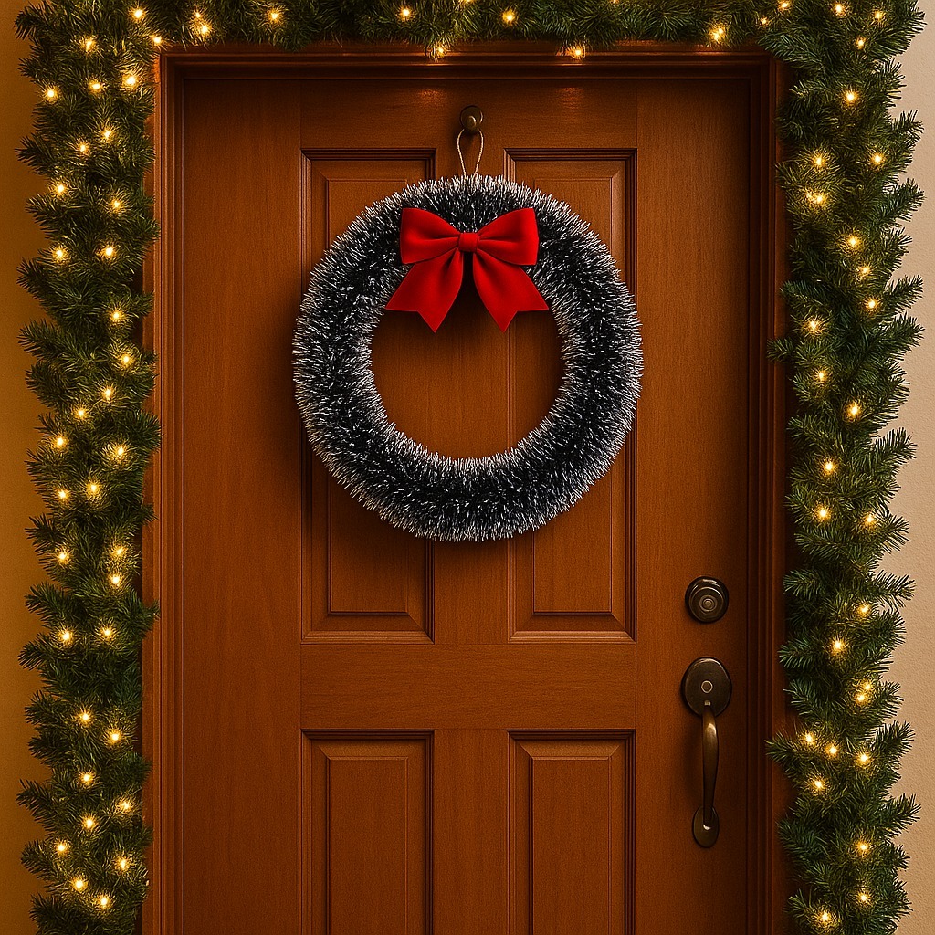 Guirlanda Natalina Luxo Enfeite de Porta 33cm 40cm Decoração de Natal Charmosa