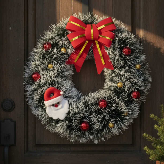 Guirlanda Natalina 30-35cm Enfeite Porta De Natal Festão