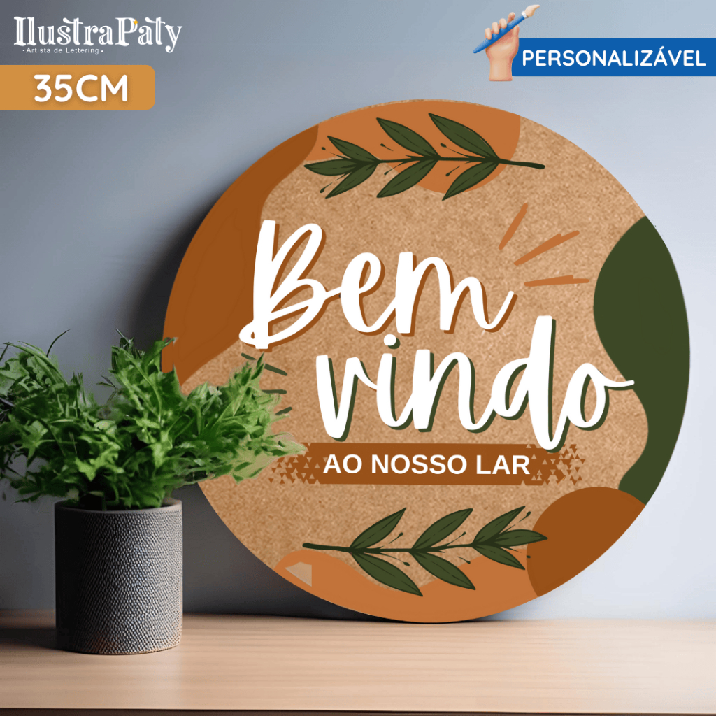 Placa Decorativa Mdf 35cm Quadro Personalizado Enfeite Porta de Apartamento Casa Loja Empresa