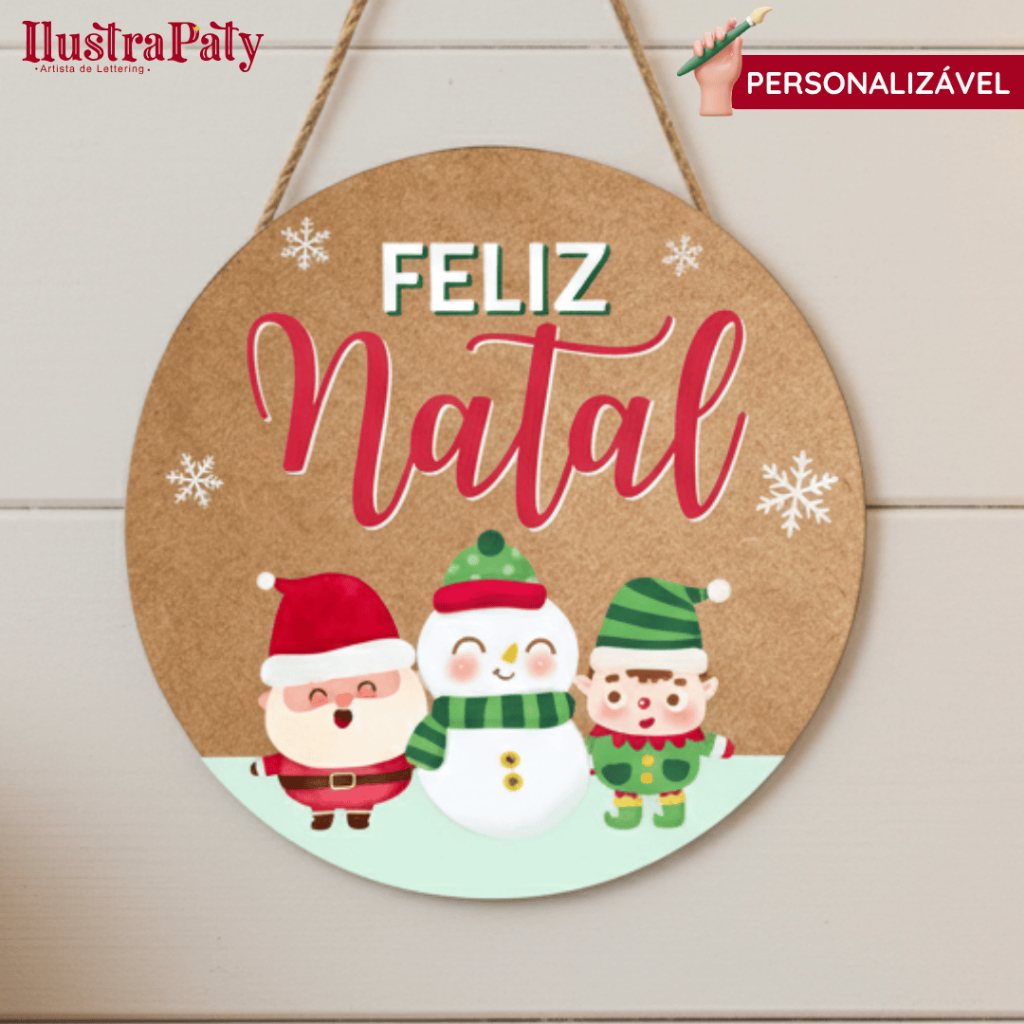 Quadro Decorativo Natalino MDF 35cm Grande Árvore Feliz Natal Decoração Lar Presente Especial Pintura