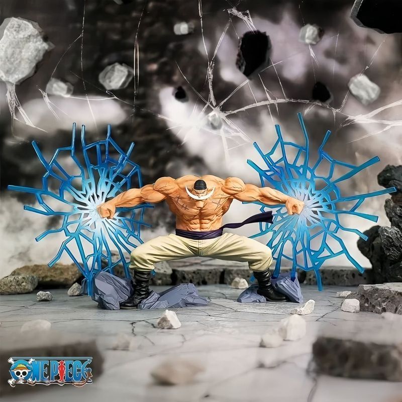 < ONE PIECE > Figura de barba branca ONE PIECE War On Top Scene Decoração de mesa Anime Trendy Play Gift