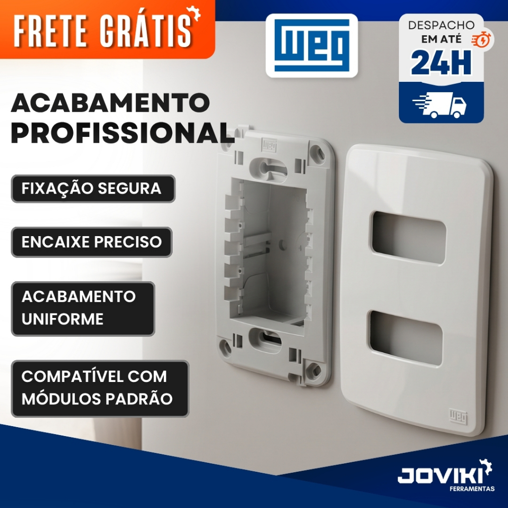 Placa + Suporte para Módulo e Tomada 4X2