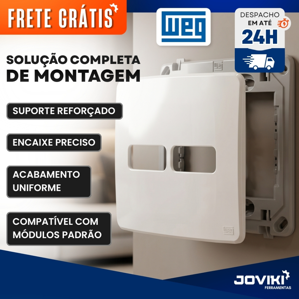 Placa + Suporte para Módulo e Tomada 4X4
