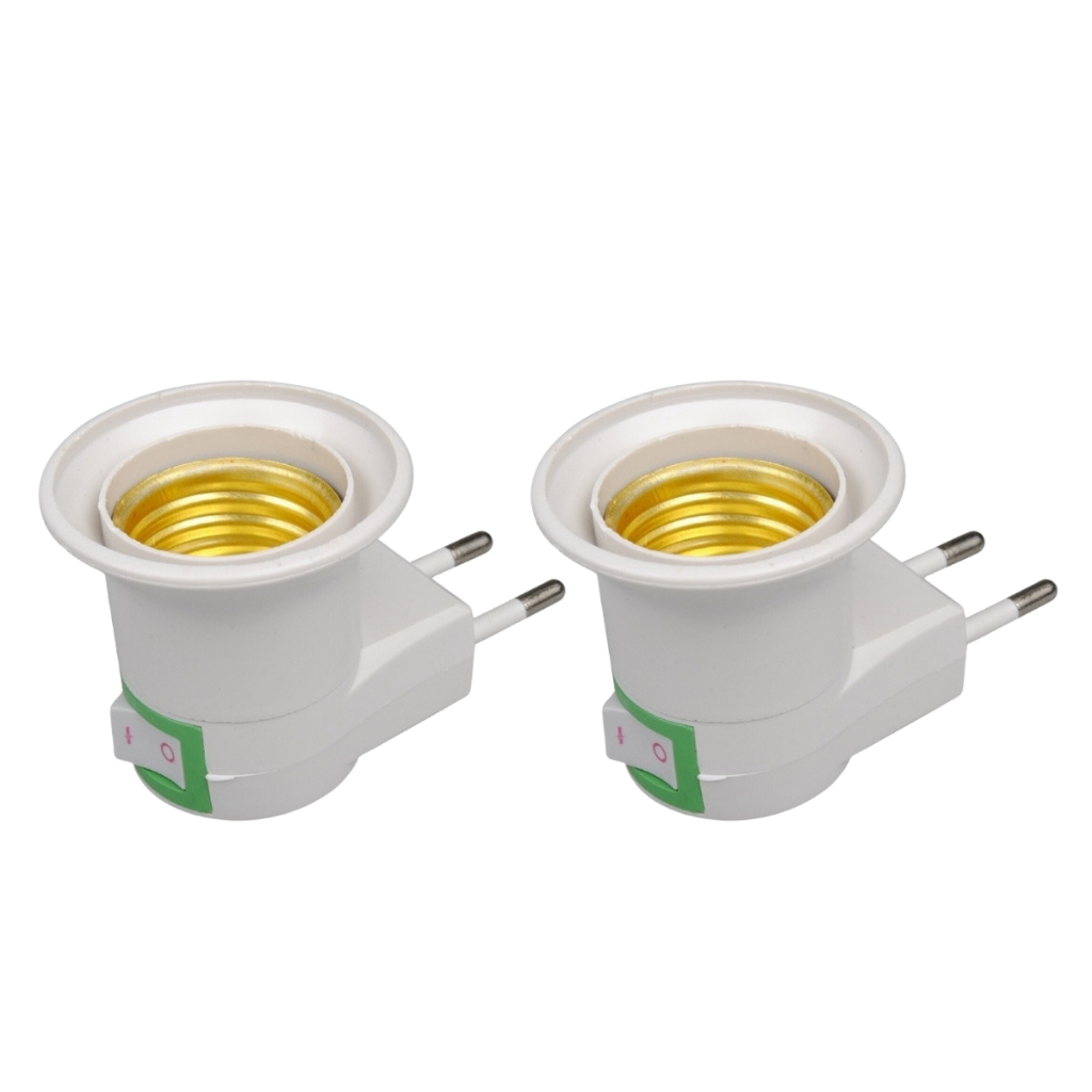 Kit 2 Bocal/soquete Suporte Lâmpada Interruptor E27 Bivolt