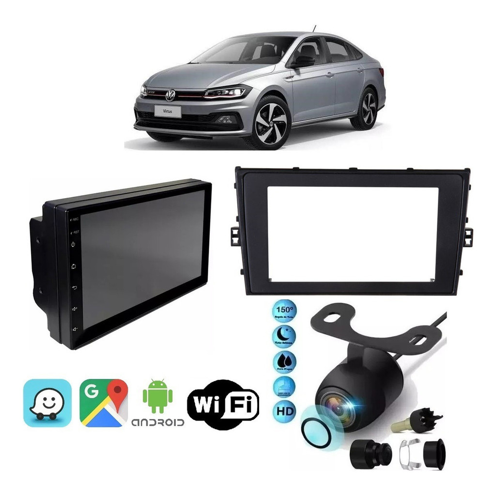 Mp5 Multimidia Android 16gb Gps Wifi Vw Virtus + Camera Ré