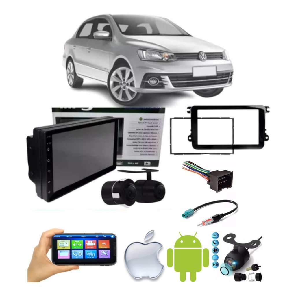Mp5 Multimidia Android Gps Wifi 32gb Vw Gol G7 G8 + Camera