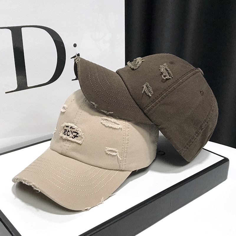 Men Baseball Cap Fashion Distressed Ripped Cotton Summer Caps for Women Sun Hats Hip Hop Hats Unisex Casquette Homme