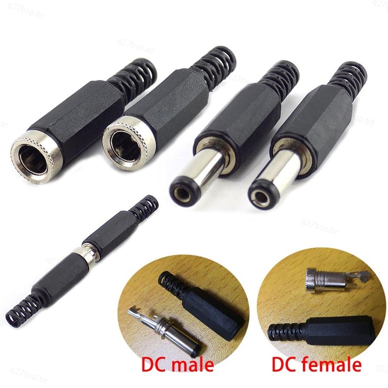 100 Pçs/Lote DC Conector Power Jack Connector 5.5x2.1MM/5.5x2.5mm Masculino Feminino Plug BR27B