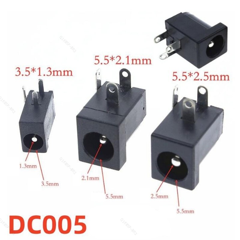 DC-005 Fêmea Power Jack Tomada Conector 5521 5.5x2.1mm 5.5x2.5mm 3.5x1.35mm DC005 Barril Ângulo PCB Terminal De Montagem